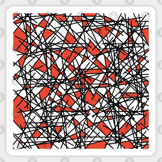 Orange 80s Memphis Shards Abstract Postmodern Pattern Sticker by BillingtonPix